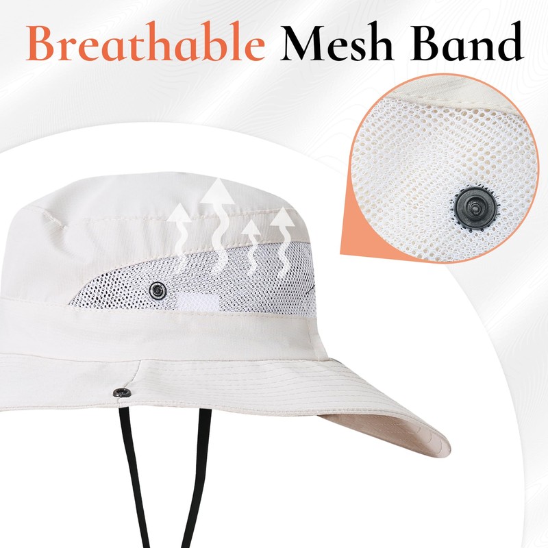 NPJY Ponytail Sun Hats for Women Men 3” Wide Brim