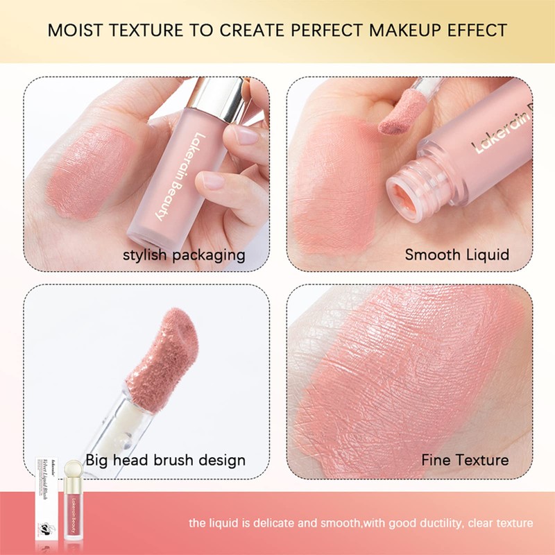 BEFIVECOK Liquid Blush, Natural Matte Velvet Finish, Soft Cream Liquid