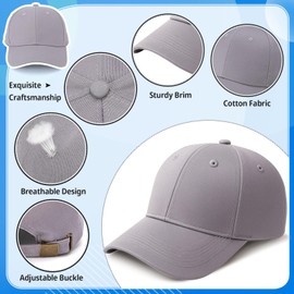 ViEinkaufen 4 Pack Baseball Caps with Adjustable Buckle Golf Cap Cotton for Men Women Running,Gym,Fashion,Office and Outdoor