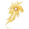 Fireworks Golden Flower Brooch Pins for Women Sunflower Crystal Rhinestones