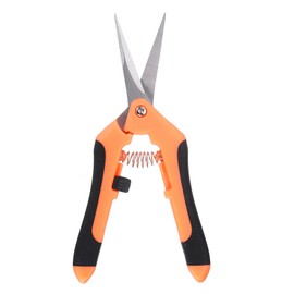 HARFINGTON Pruning Shears 6.5" Stainless Steel Gardening Hand Scissors with Straight Precision Blades & Lock Garden Clippers for Cutting Flowers Trimming Plants, Orange