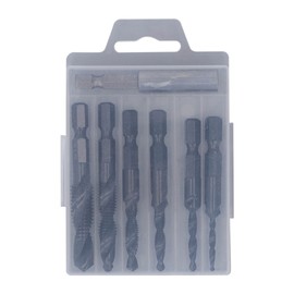 Hex Shank Combination Drill Tap 3 in 1 High Speed Steel Anti Oxidation Drilling Screw Tapping Tool for Cast Iron