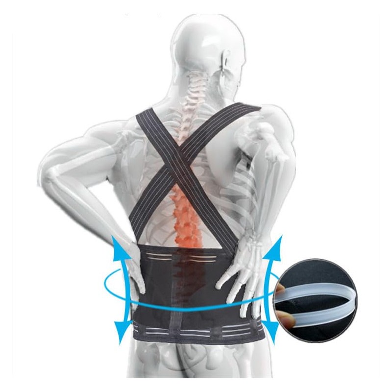 Back Brace with Suspenders for Men - Adjustable - Removable