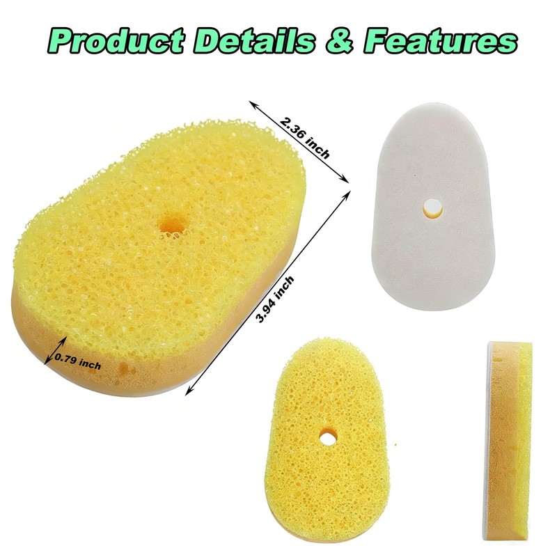 BoAn 12 Pack Dish Wand Sponge Refills Compatible with Scrub