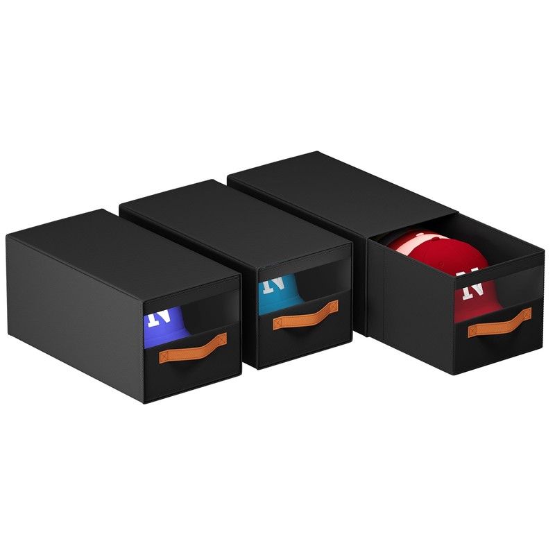 Homsorout Hat Organizer for Baseball Caps - 3 Pack Pull-Out