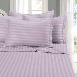 Elegant Comfort Softest and Coziest 4-Piece Sheet Set - 1500 Premium Hotel Quality Microfiber - Luxurious Wrinkle Resistant 4-Piece Damask Stripe Bed Sheet Set, Twin XL, Lavender/Lilac