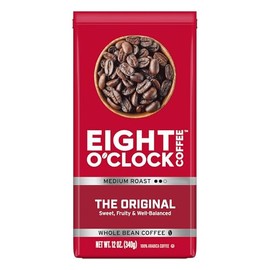 Eight O'Clock Coffee The Original Whole Bean Coffee, Medium Roast, 12 Ounce (Pack of 6) - Sweet, Fruity, Well Balanced | Eight O'Clock Coffee