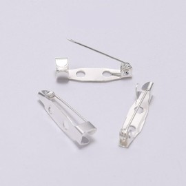 50 Stück Broschennadeln, 35mm Safety Pin Sichere, Metall Broschen Sicherheitsnadel, Anstecknade Brooch Pins für DIY Crafts Schmuck Kunsthandwerk Abzeichen Corsagen,Silber