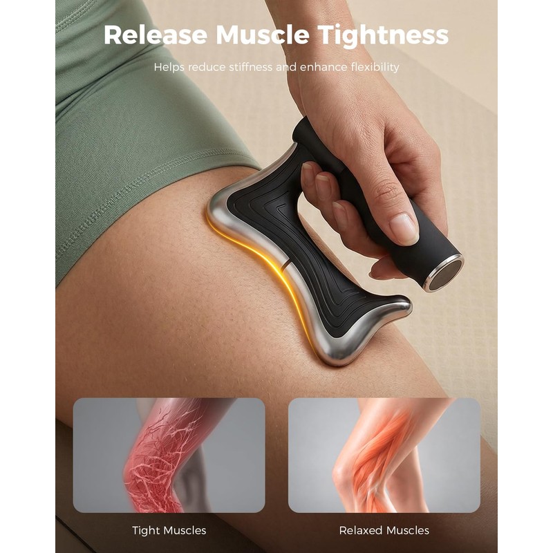 swancode Heated Muscle Scraper, 3 Adjustable Intensity Modes with LED