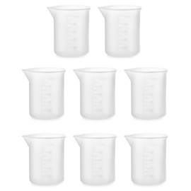 QWORK 8 Stück Silikon-Messbecher, 100 ml Silikonbecher für Harz, silikonbecher für epoxidharz, für Heimwerker Basteln, Epoxidharz, Gießformen, Wachsen, Küche