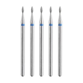 sourcing map 5pcs 120-140 Grits Diamond Grinding Bit 1.3mm Oval Head 2.35mm Shank 3.6mm Length Stone Sanding Drill Bits Rotary Tool for Ceramic Glass Nails Grinding Polishing