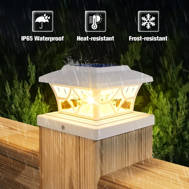 VOLISUN Solar Post Cap Lights Outdoor, Solar Powered Fence Cap