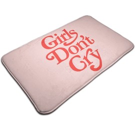 Annalice Girls Don't Cry Bath Mats Black Carpet 19.5 x31.5 Inch Bathroom Rugs for Bathtub Funny Bathroom Decor Cute Plush Cozy Velvet Bathtub Mat ​Water Absorbent Non Slip Bath Mat, White, One Size