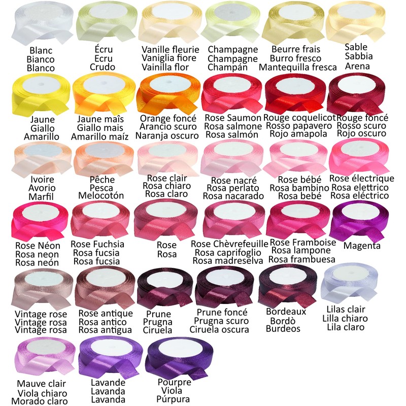 AERZETIX - C50403 - Satin Ribbon Decorative Shiny Fine -