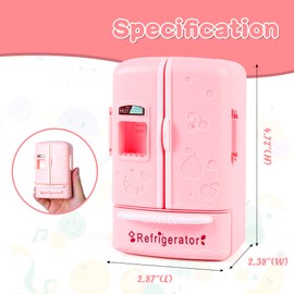 Dollhouse Mini Refrigerator Furniture, Essential Kitchen Accessory for Dollhouse, Compatible with Mini Foods, Kids' Playhouse Decor
