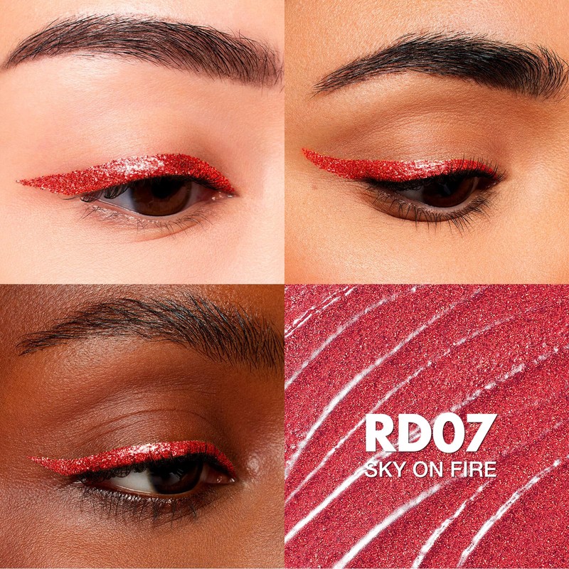 FOCALLURE Unearthing Mars Glitter Eyeliner, Waterproof Liquid Eyeliner Pencil, Smudge