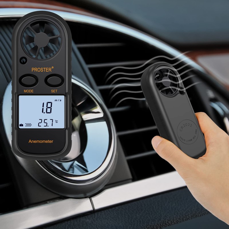 Proster Anemometer Digital LCD Wind Speed Meter Gauge Air Flow