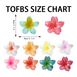 TOFBS Pack of 10 Egg Flower Hair Clips for Thick Thin Hair Bohemian Hawaiian Hair Clips for Women Hair Styling Hair Claw Beach Party Pool Holiday Accessories