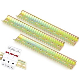 Lhbwhiz Pack of 3 DIN Rail, DIN Rail, Row Terminals, Metal Socket Installation Rail, High-Quality Wall Rail, Wall Cabinet, Cable Tray, for Distribution Cabinet, Cabinet, Installation (20 x 3.5 x 0.75