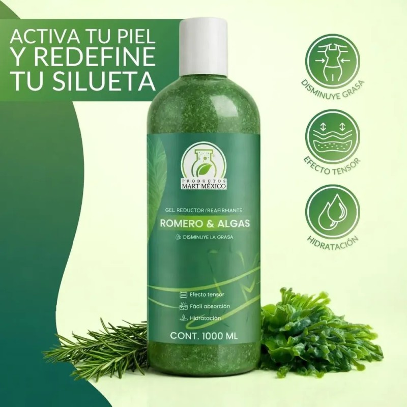 Gel Reductor Con Extracto De Romero & Algas Marinas (1