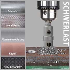 Vearter 96 mm Carbide Hole Saw, TCT Hole Drill Bit with Pilot Drill, Carbide Drill Bit for Metal, Stainless Steel, Mild Steel, Aluminium, Copper, Iron, Plastic, Fibreglass