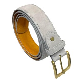 Men's Leather Lined Belt, 3 Colours, 1.25" Wide, Belts for Men (Grey, M)