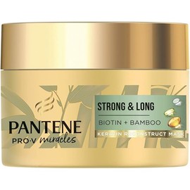 Pantene Miracles Strong & Long Keratin Hair Mask With Bamboo & Biotin helps reduce hair loss. Deep Conditioning Hair treatment for damaged hair, 160ml