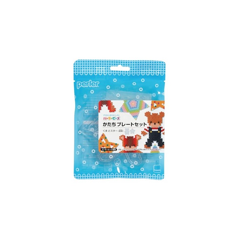 Kawada 80-30031 Perler Beads Shape Plate Set, Bear and Star