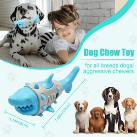 Dog Toys for Aggressive Chewers, Shark Shape Dog Chew Toy Large Tough Dog Toys Heavy Duty to Keep Them Busy