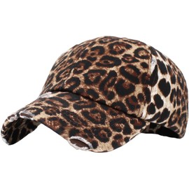 KBE-Vintage Leo Vintage Washed Distressed Cotton Dad Hat Baseball Cap Adjustable Polo Trucker Unisex Style Headwear