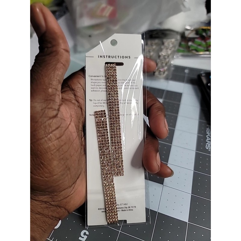 Champagne Rhinestone Border Sticker ST4