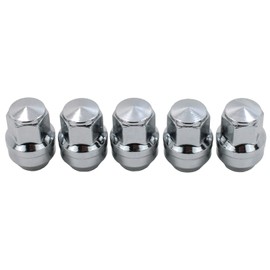 BIAREN 5x Capped Wheel Nuts Set For Ford Transit Mk8 Transit Tourneo Custom 5644266 5196786 ACPA1012KXA ACPA1012KXB, Non Locking, Chrome, Stainless Steel