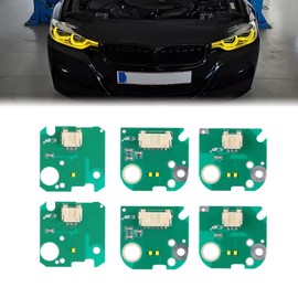 Mulcoll 6Pcs Yellow DRL Angel Eyes LED Boards Compatible for F30 LCI 3 Series 330i 340i 320 2016 2017 2018 LED Module Boards Replaces# 63117419610 63117419615 - for Front Left and Right Sides