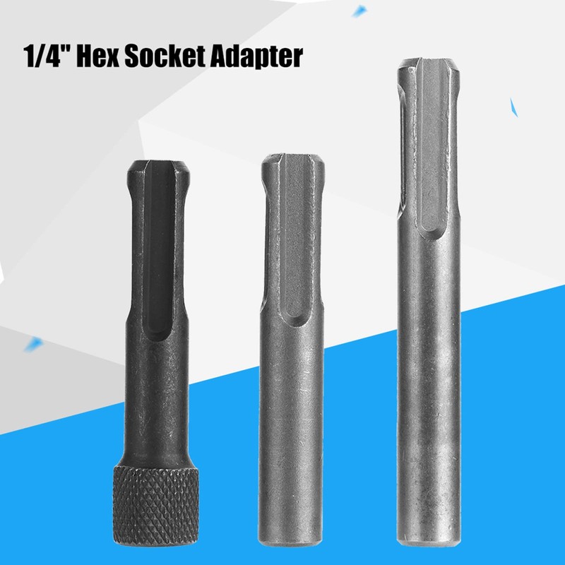 KooingTech SDS Chuck Adapter, 3PCS 1/4" Hex Drill Bit Set,