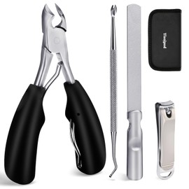 Tisojpod Nail Clippers, Nipper, For Crinkling Claws, Thick Nails, For Intruded Nails, For Hard Nails, Sharp, High Quality, Nail File, Cuticle Ripper and Nail Plaque Removal, Set with Both Hands and