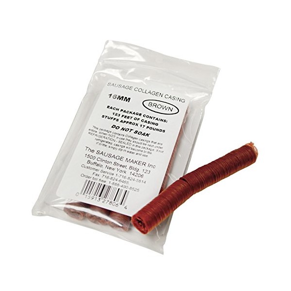The Sausage Maker - Mahogany Collagen Sausage Casings, 16mm (5/8")
