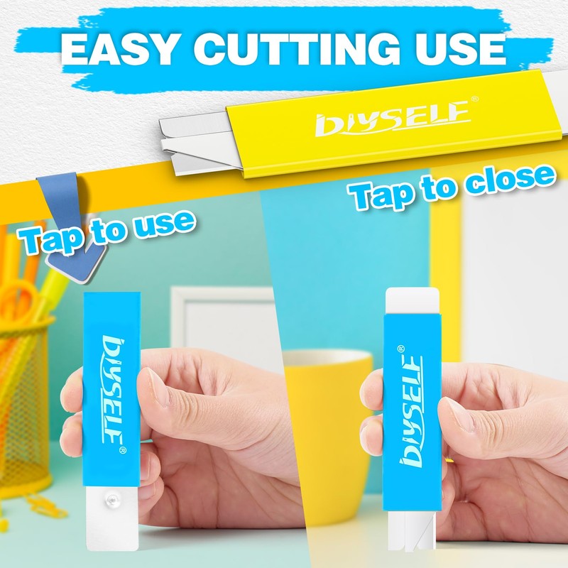 DIYSELF 24 Pack Box Cutter Utility Knife, Single Edge Razor