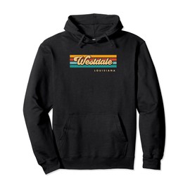 Vintage Sunset Stripes Westdale, Louisiana Pullover Hoodie