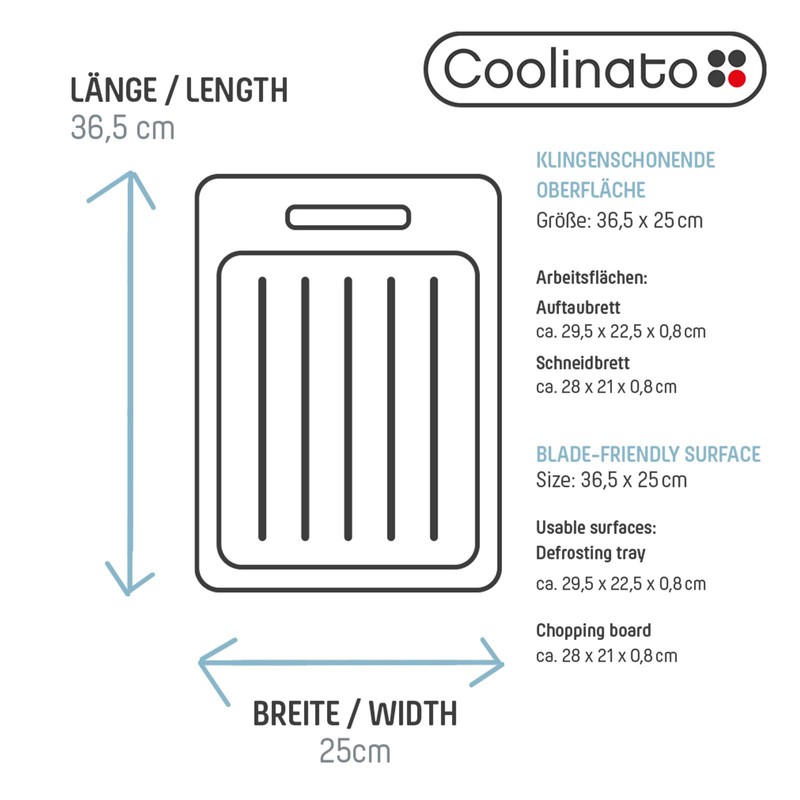 Coolinato 2 in 1 Chopping Board and Defrosting Plate, Defrosting