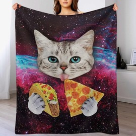 Funny cat Blanket cat Gifts for Girls Boys cat Throw Blanket for Couch Sofa Bed Soft Warm Flannel Fleece for Kids Adults 40"x50"