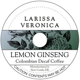 Lemon Ginseng Colombian Decaf Coffee (Single Serve K-Cup Pods) (Gourmet, Naturally Flavored, Whole Coffee Beans) (12 pods, ZIN: 577660)