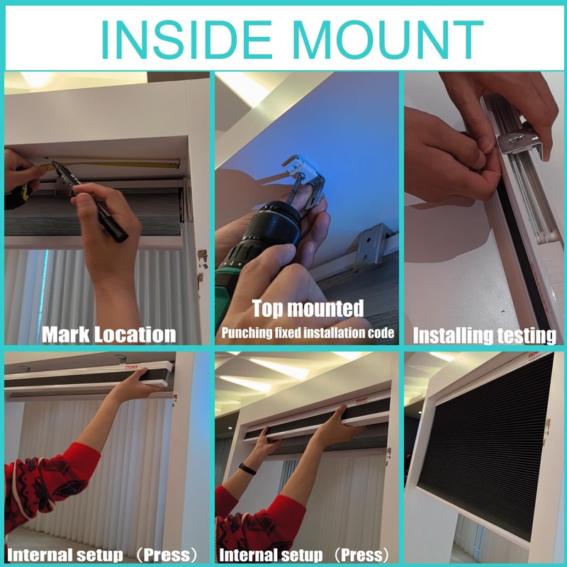 MYshade Cordless 1" Cellular Shades Accessories Mounting Brackets Window Shades