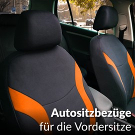Upgrade4cars Car Seat Covers Front Seats Orange Black Car Seat Protector Set Universal for Driver Seat & Passenger Car Accessories Interior