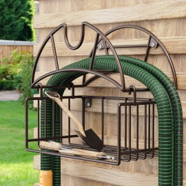 Smatorga Hose Reel Garden Hose Holder,Water Hose Holder Wall Mount,Heavy Duty Metal Ho...