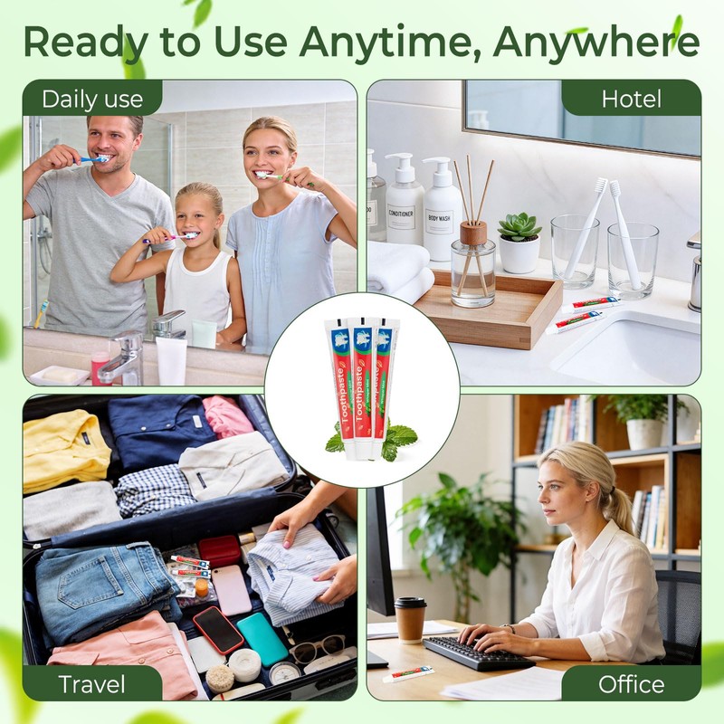 Kocpudu Travel Toothpaste Bulk, Mint Flavor, 10g/0.35oz (300-PACK)