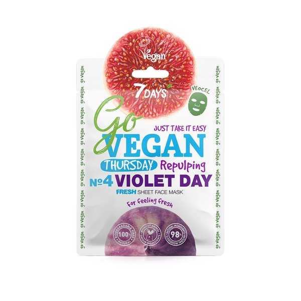 Pharmatrust 7DAYS Go Vegan Violet Day Repulping Sheet Face Mask Thursday 25 g