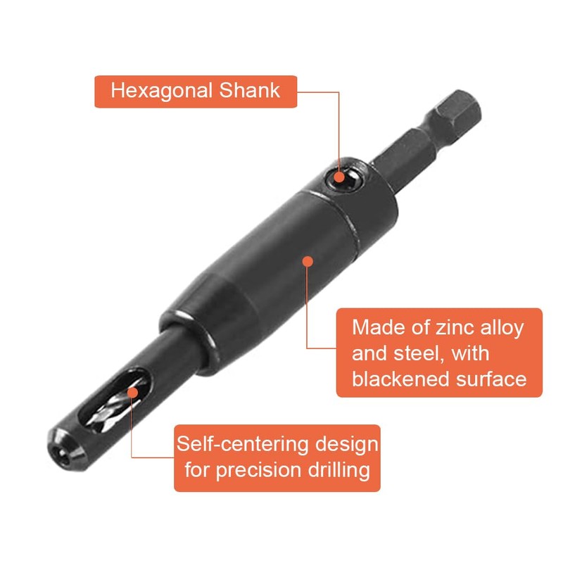 3 Pcs Hinge Drill Bit Set, Self Centering Hole Drilling