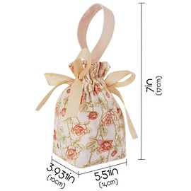 Biiange Floral Gift Bags, Floral Gift Bag with Handle, Small Candy Boxes Goodie Bags for Birthday Wedding Bridal Favors (8Pcs Pink)