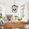 Farmhouse Chandelier 4-Light, Black Pendant Light Fixture for Kitchen Island
