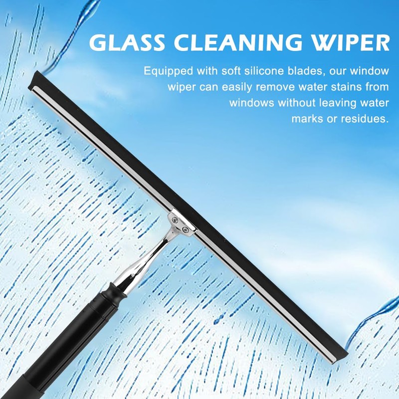Shower Squeegee with Long Handle, 17-60" Telescopic Window Squeegee with